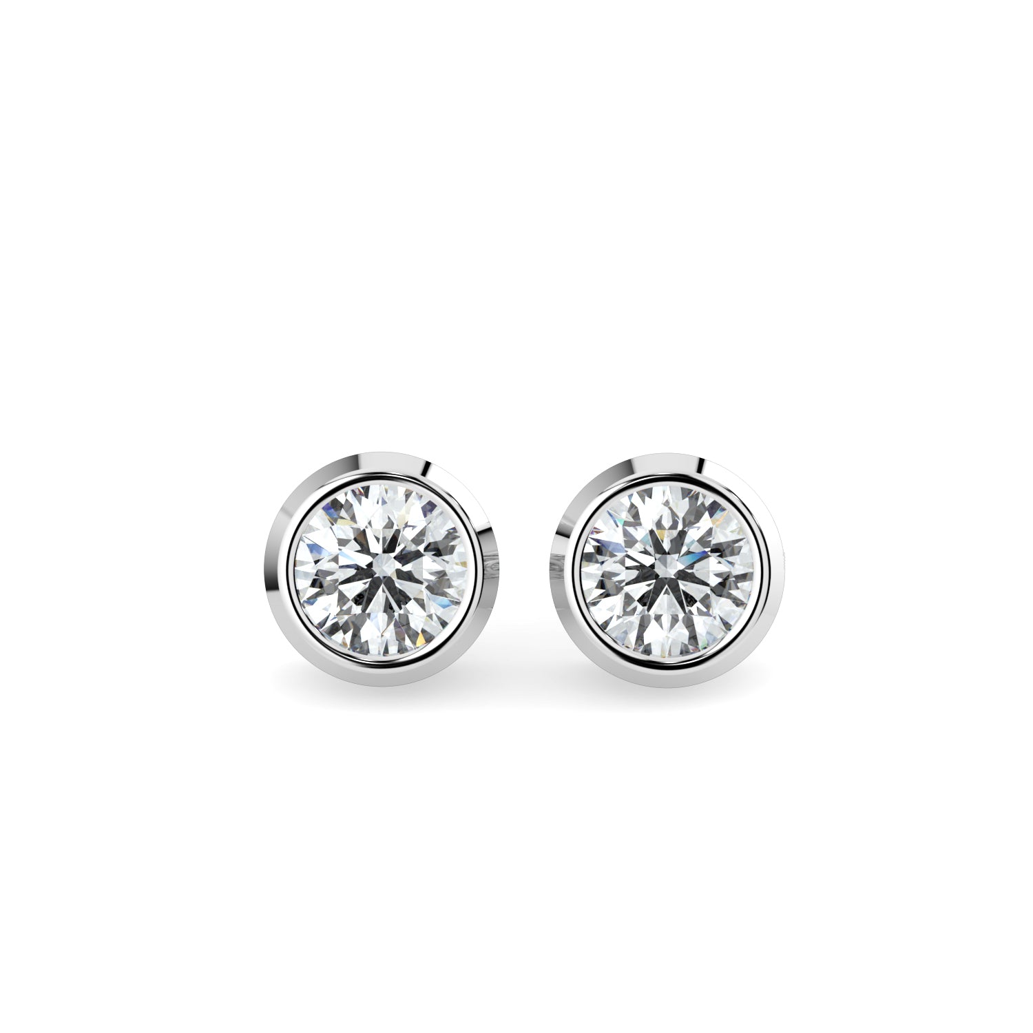 Bezel-Set Diamond Earrings Bezel-Set Diamond Earrings
