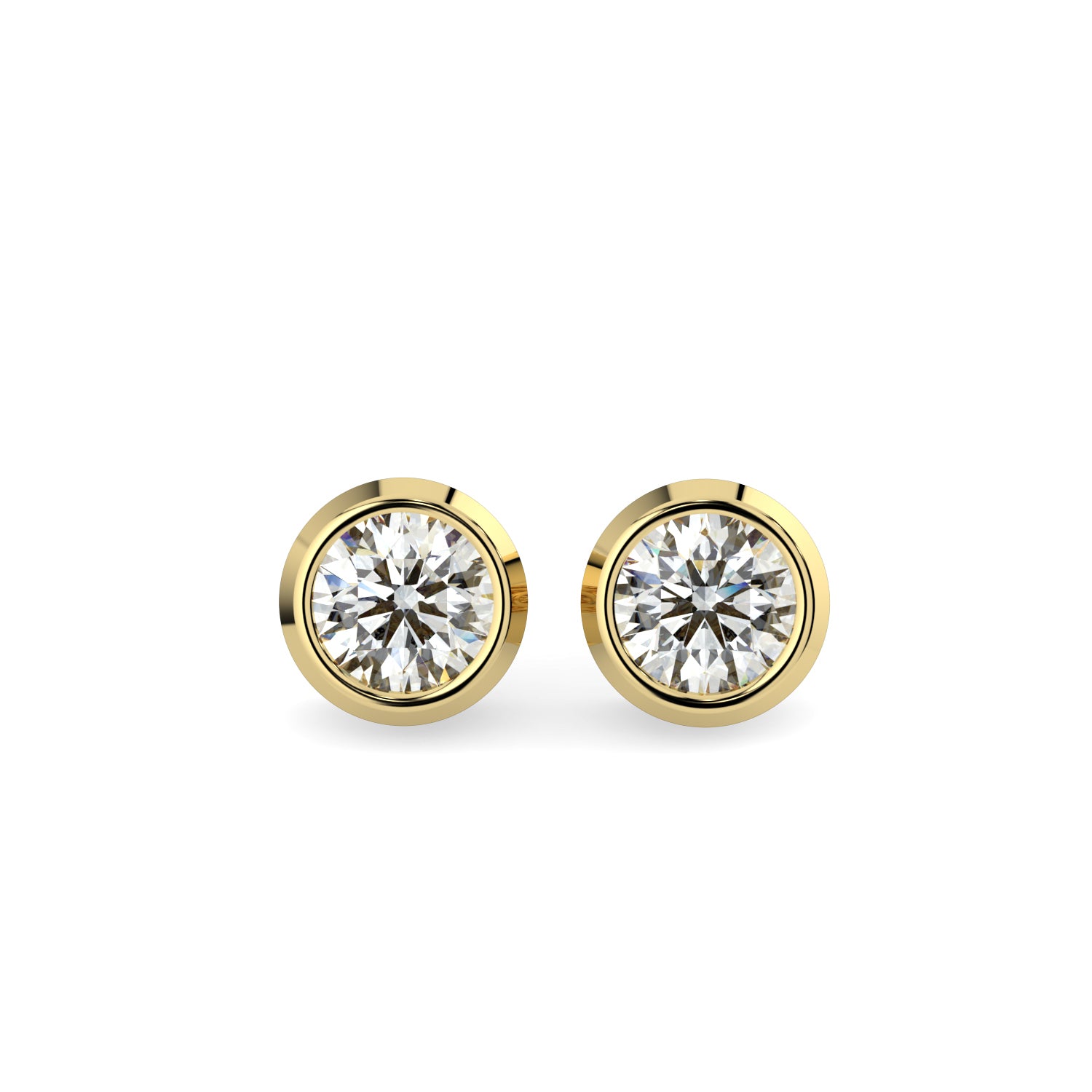 Bezel-Set Diamond Earrings Bezel-Set Diamond Earrings