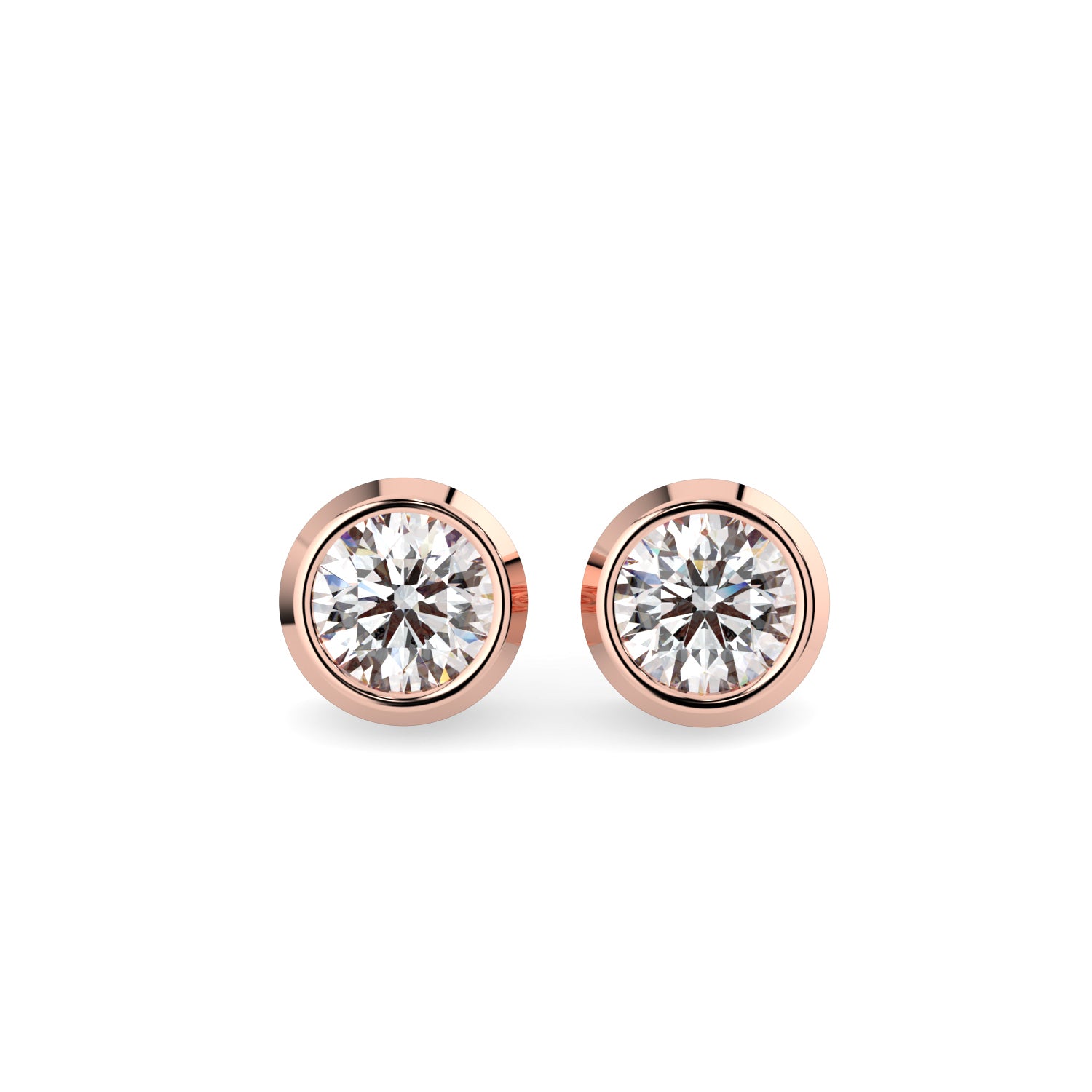 Bezel-Set Diamond Earrings Bezel-Set Diamond Earrings