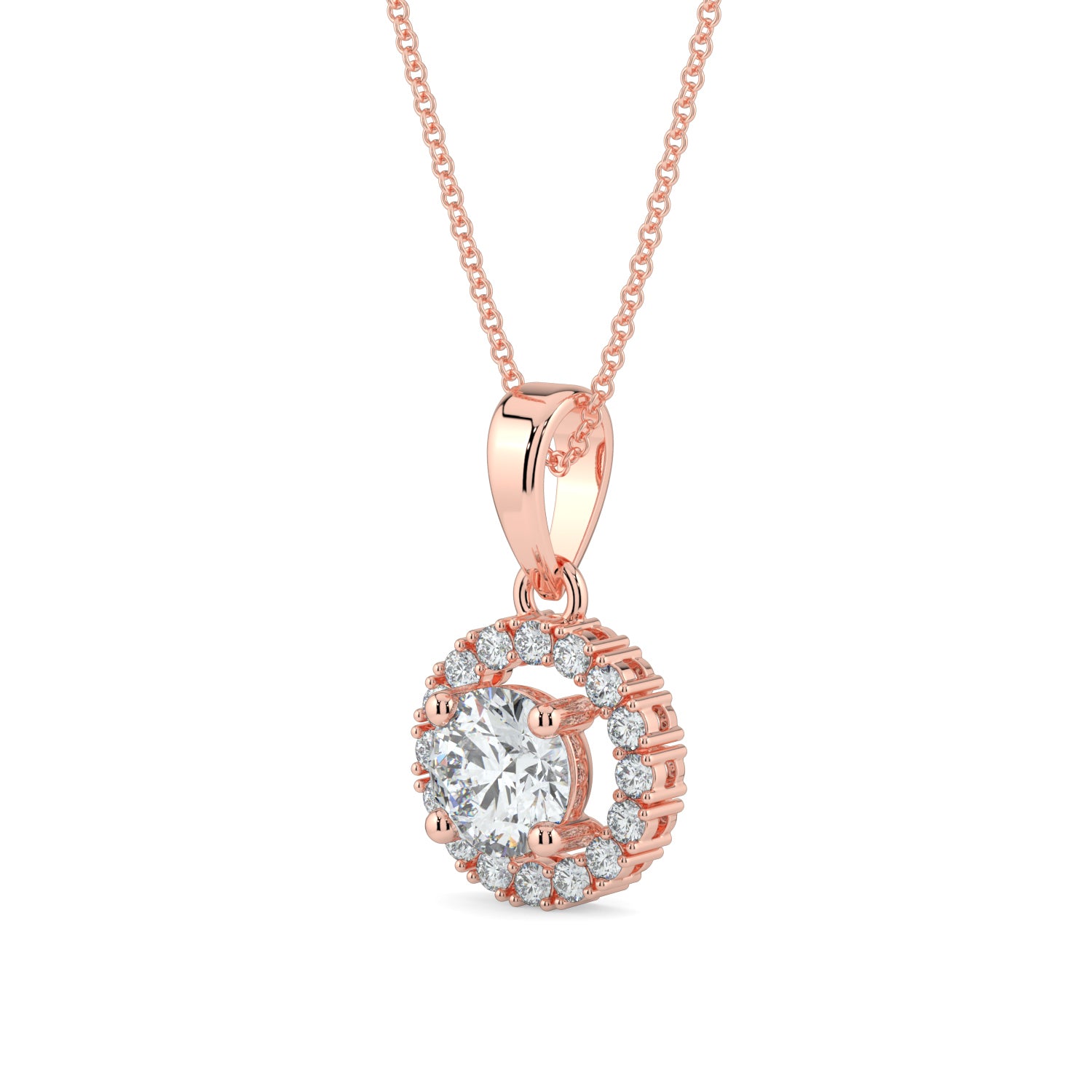 Lab-Grown halo Pendant Diamond Necklace | Minifora Lab-Grown halo Pendant Diamond Necklace | Minifora