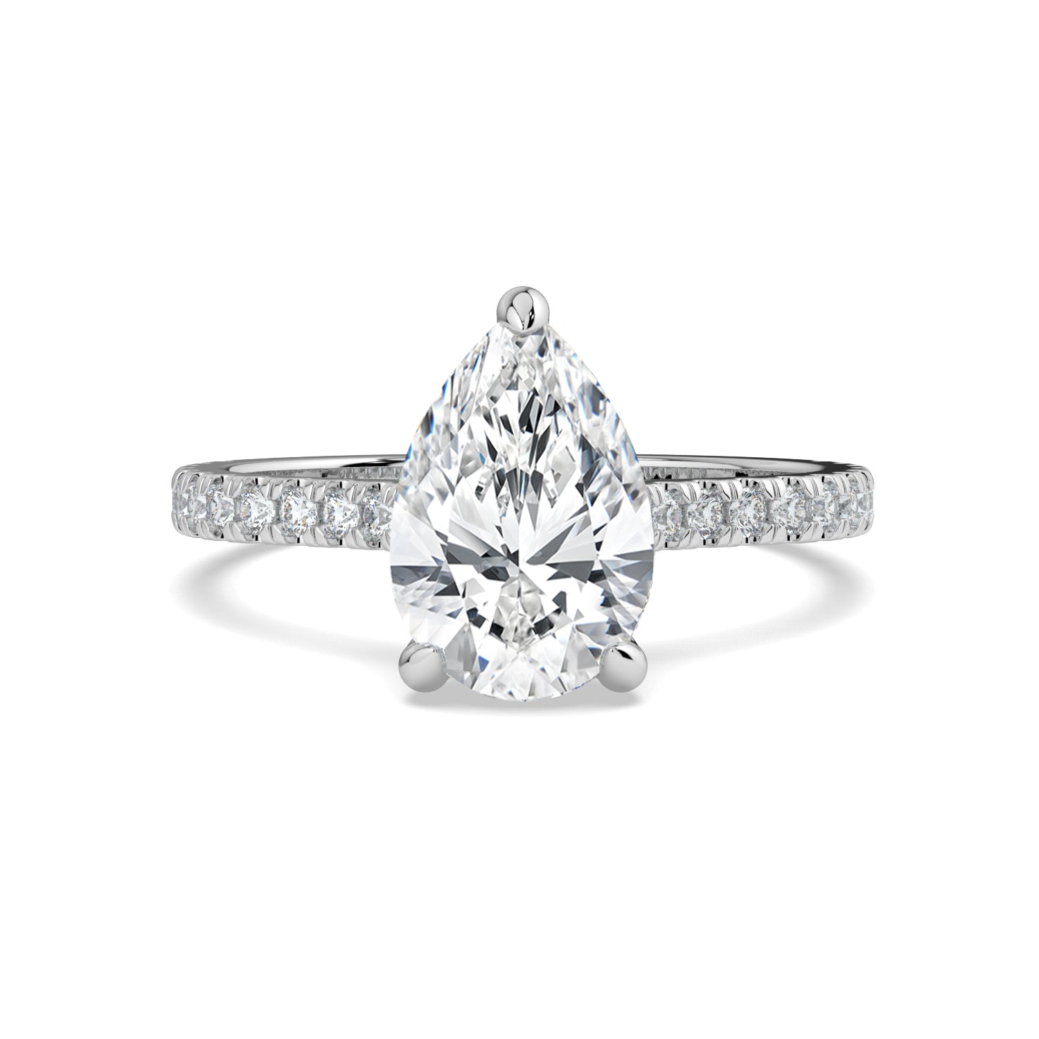 Pear-Cut Hidden Halo Pavé Engagement Ring Pear-Cut Hidden Halo Pavé Engagement Ring