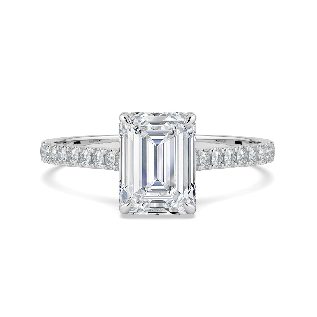 Hidden Halo Emerald-Cut Ring