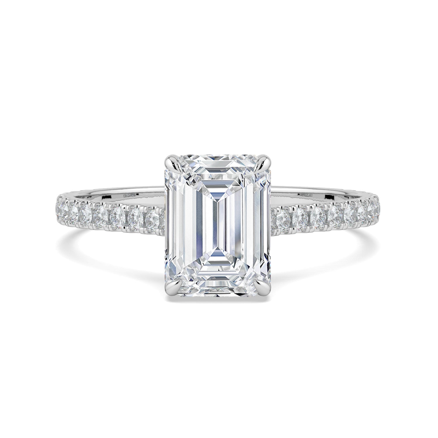 Hidden Halo Emerald-Cut Ring