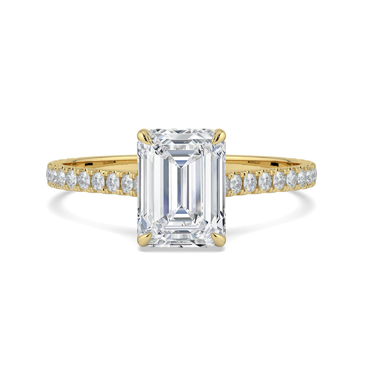 Hidden Halo Emerald-Cut Ring