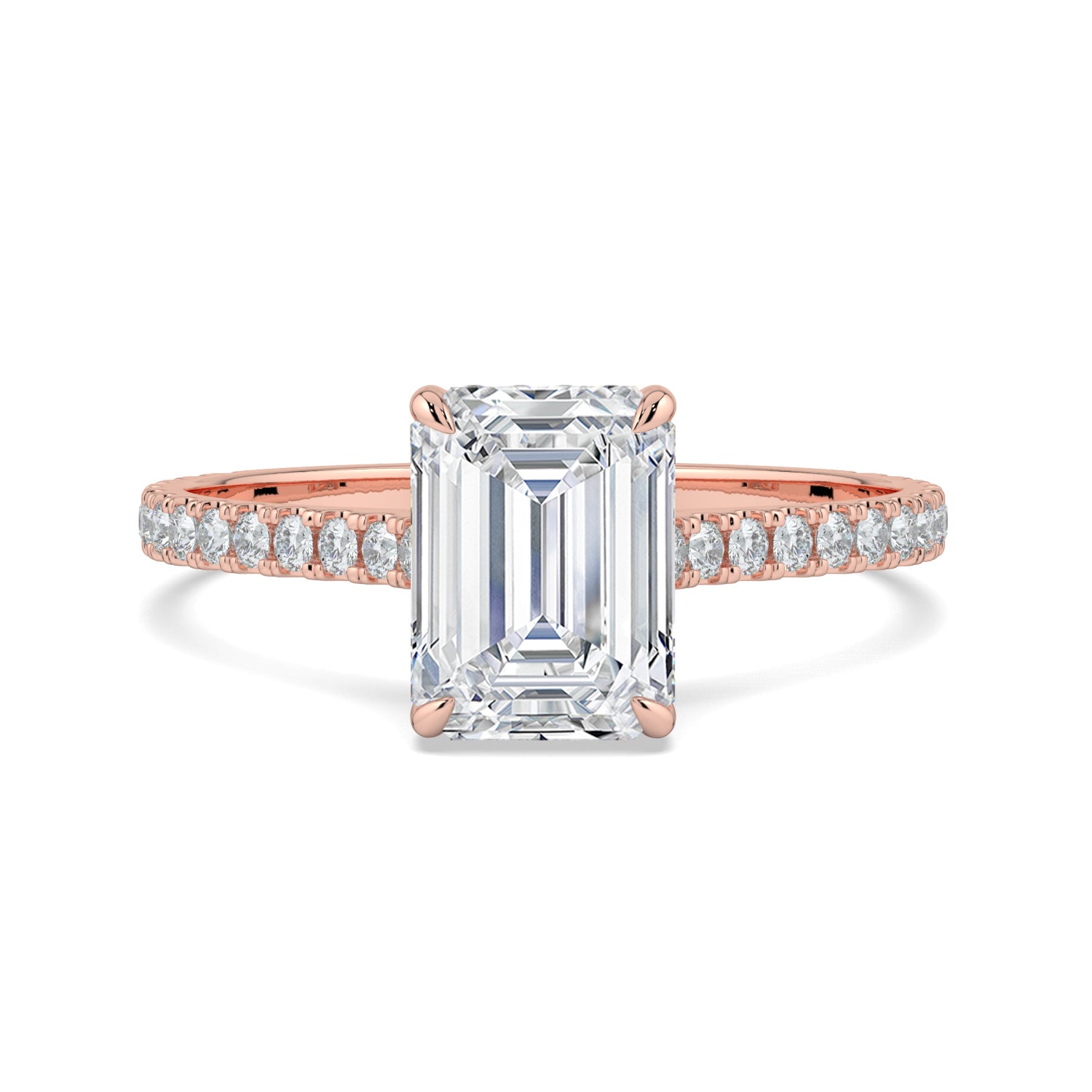 Hidden Halo Emerald-Cut Ring