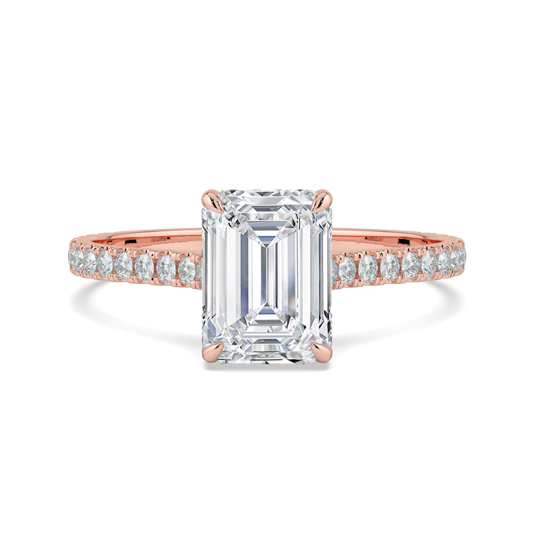 Hidden Halo Emerald-Cut Ring