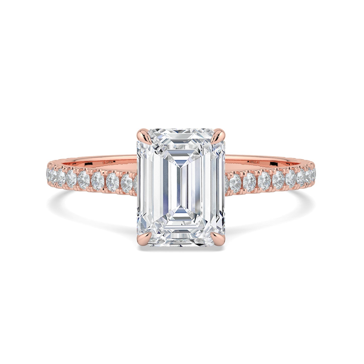 Hidden Halo Emerald-Cut Ring