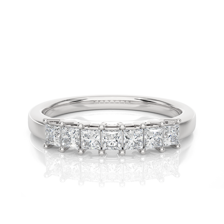 Princess Cut Half Eternity Wedding Ring