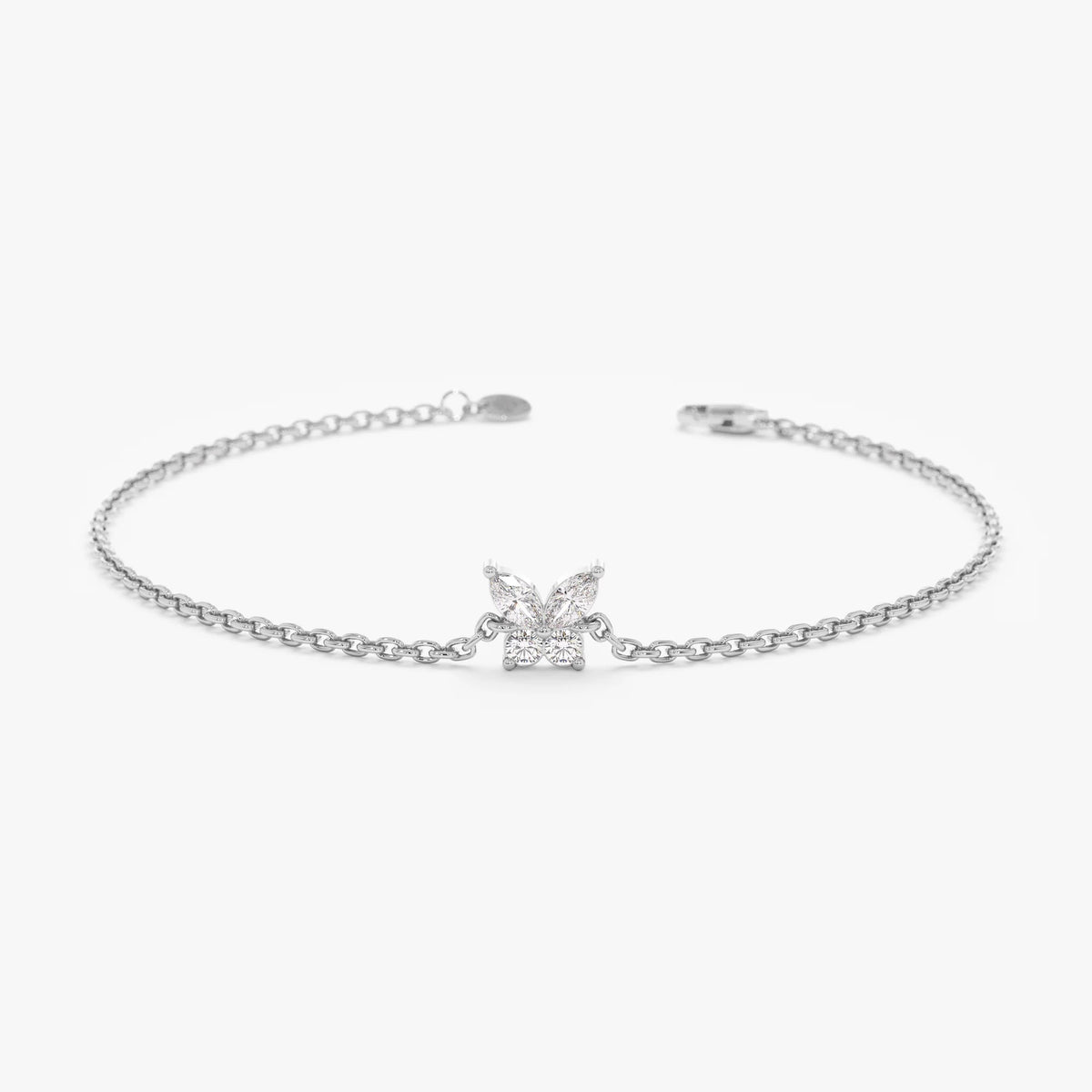 Butterfly Diamond Bracelet 14K White Gold