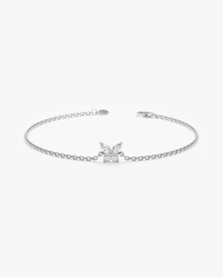 Butterfly Diamond Bracelet 14K White Gold