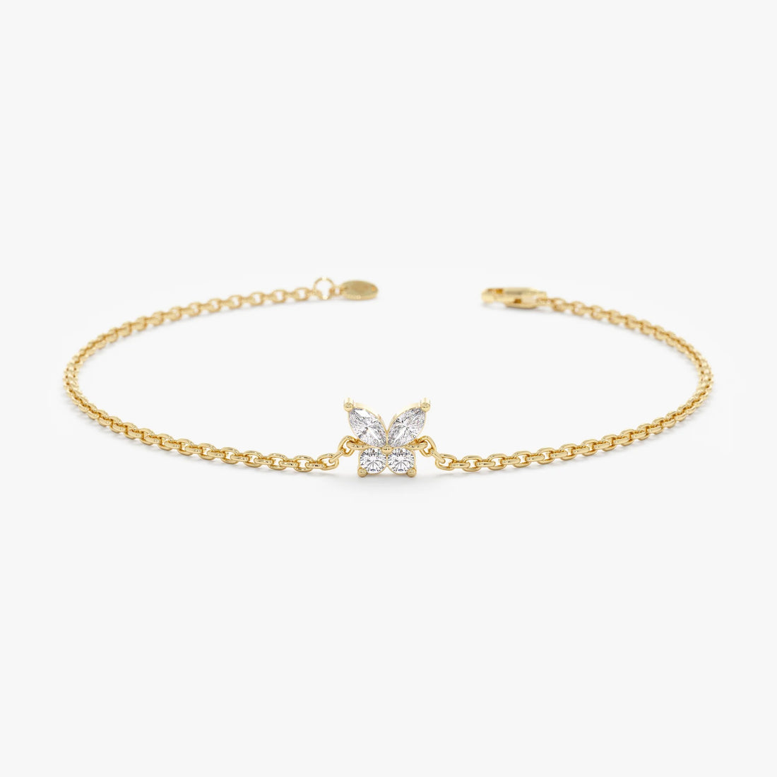Butterfly Diamond Bracelet 14K Yellow Gold