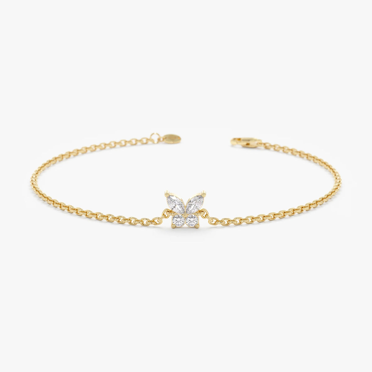Butterfly Diamond Bracelet 14K Yellow Gold