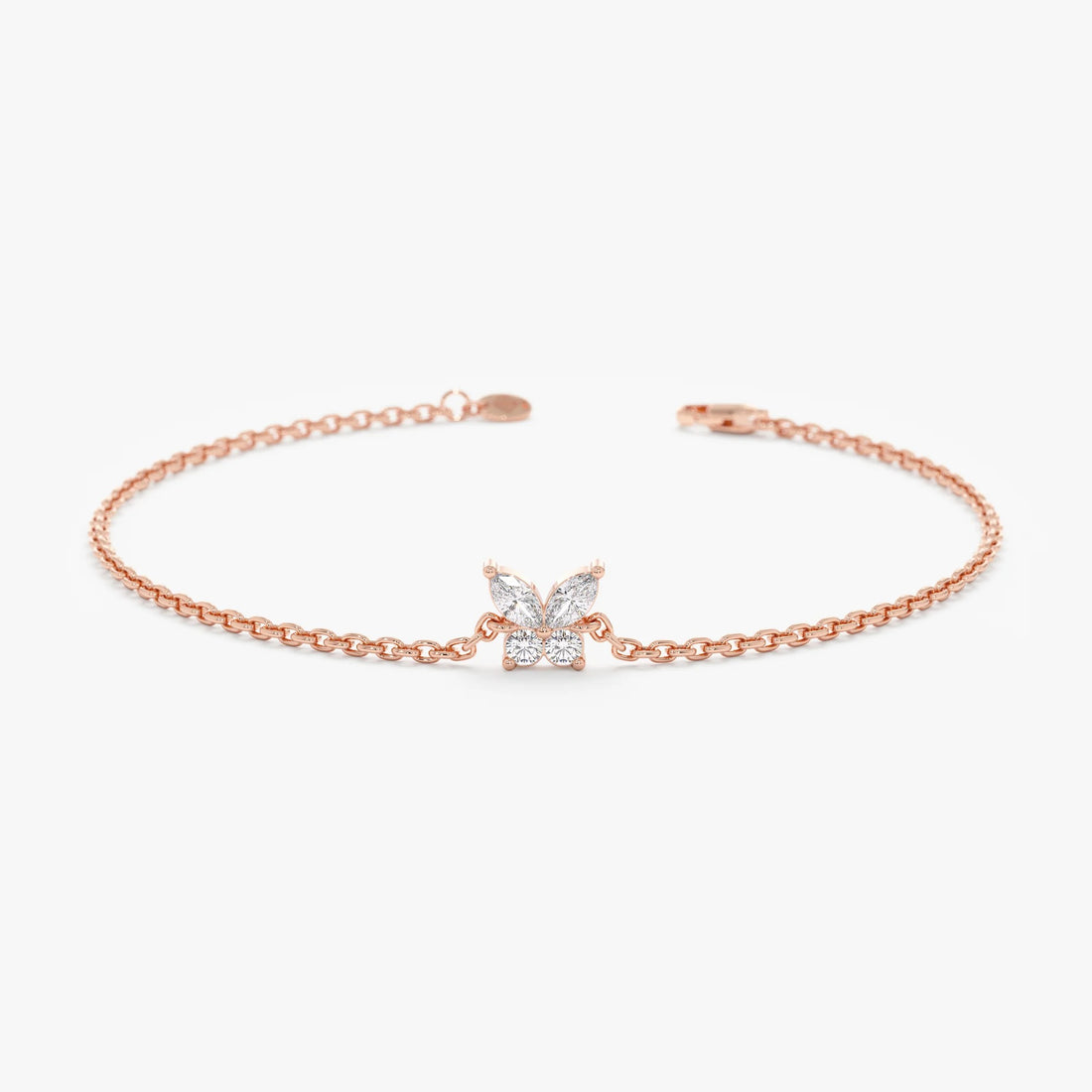 Butterfly Diamond Bracelet 14K Rose Gold