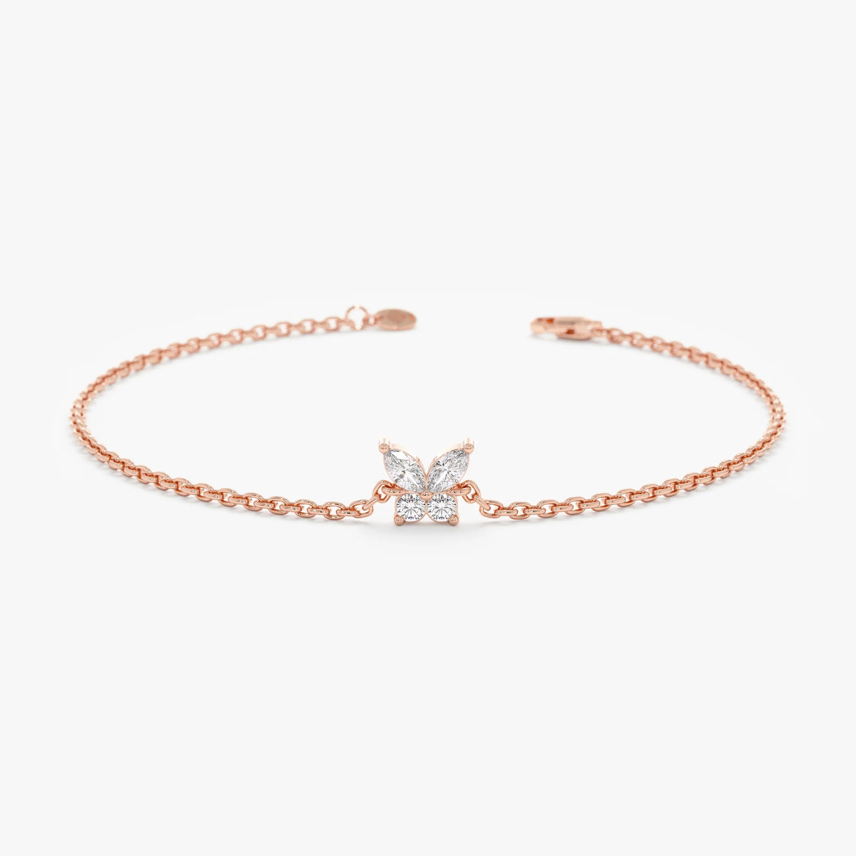 Butterfly Diamond Bracelet 14K Rose Gold