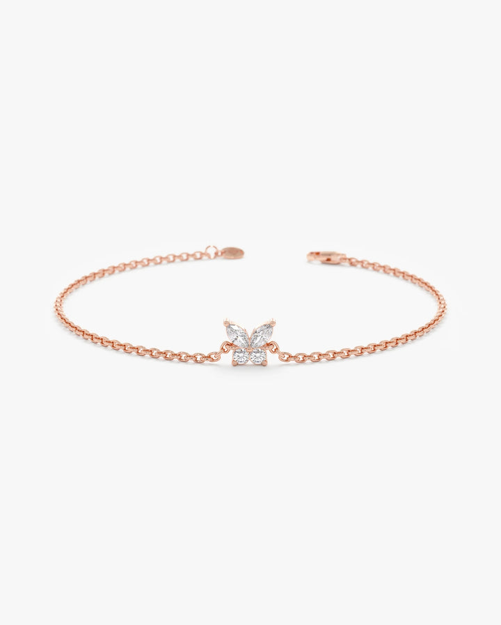 Butterfly Diamond Bracelet 14K Rose Gold