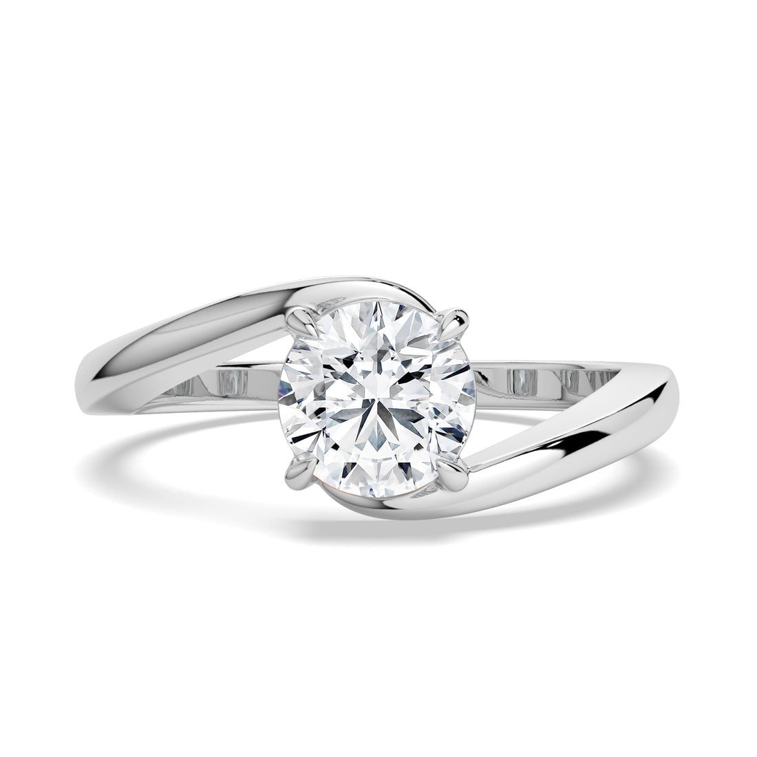 Bypass Round Solitaire Ring