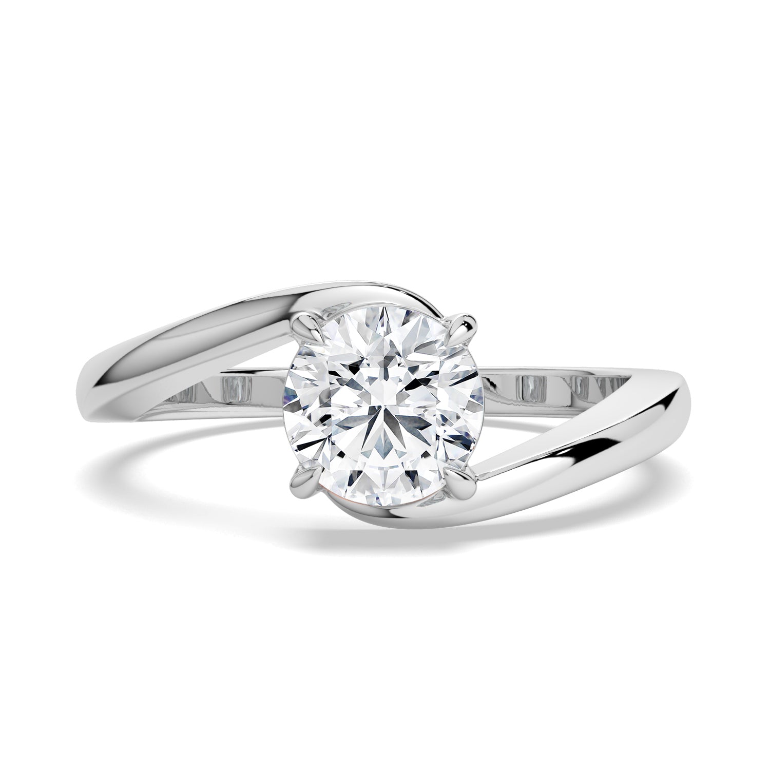 Bypass Round Solitaire Ring