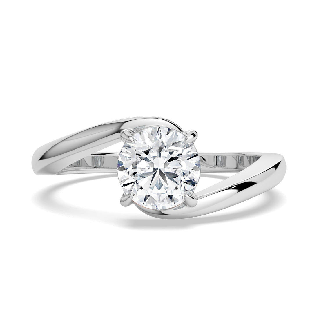 Bypass Round Solitaire Ring