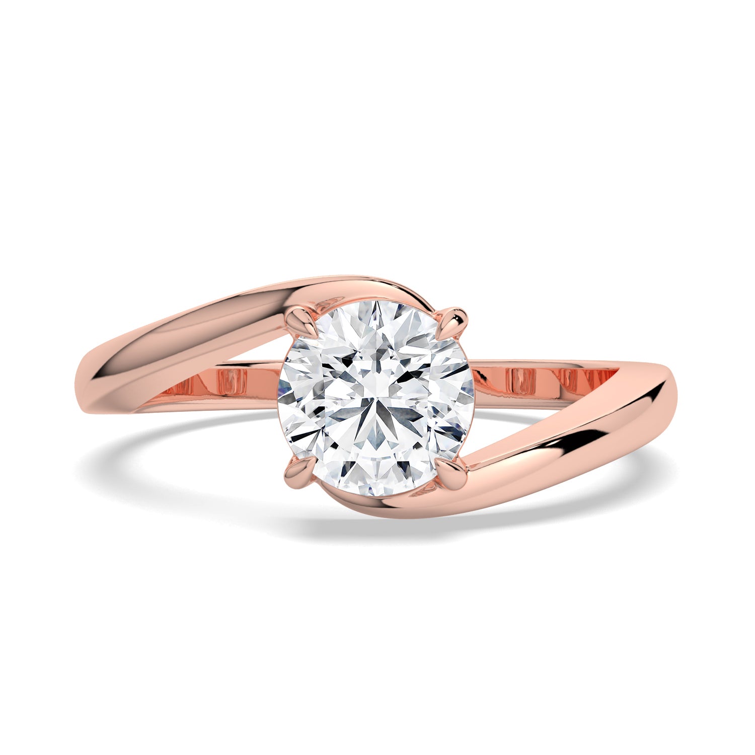 Bypass Round Solitaire Ring