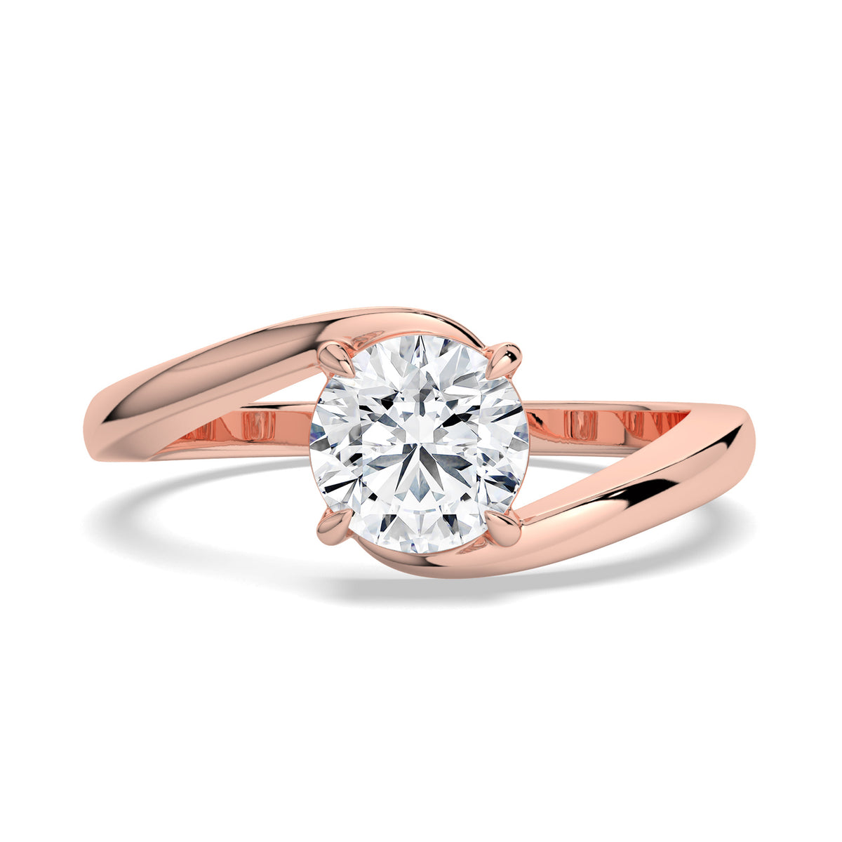 Bypass Round Solitaire Ring