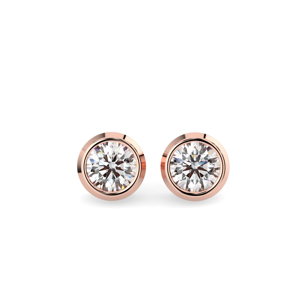 Bezel-Set Diamond Earrings