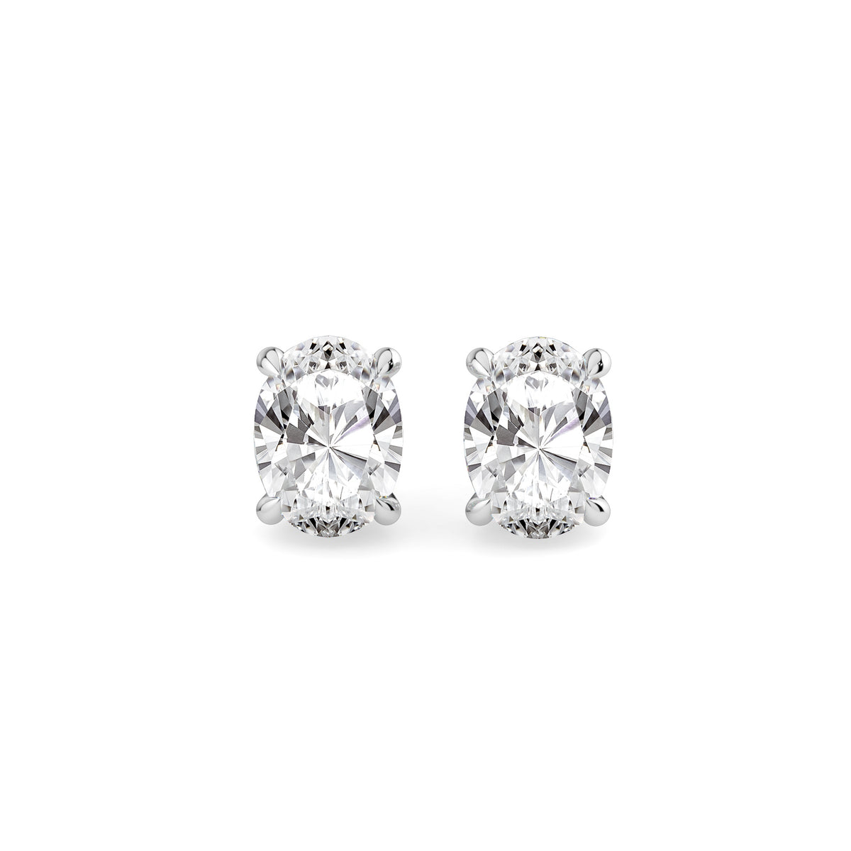 Oval Diamond Earrings