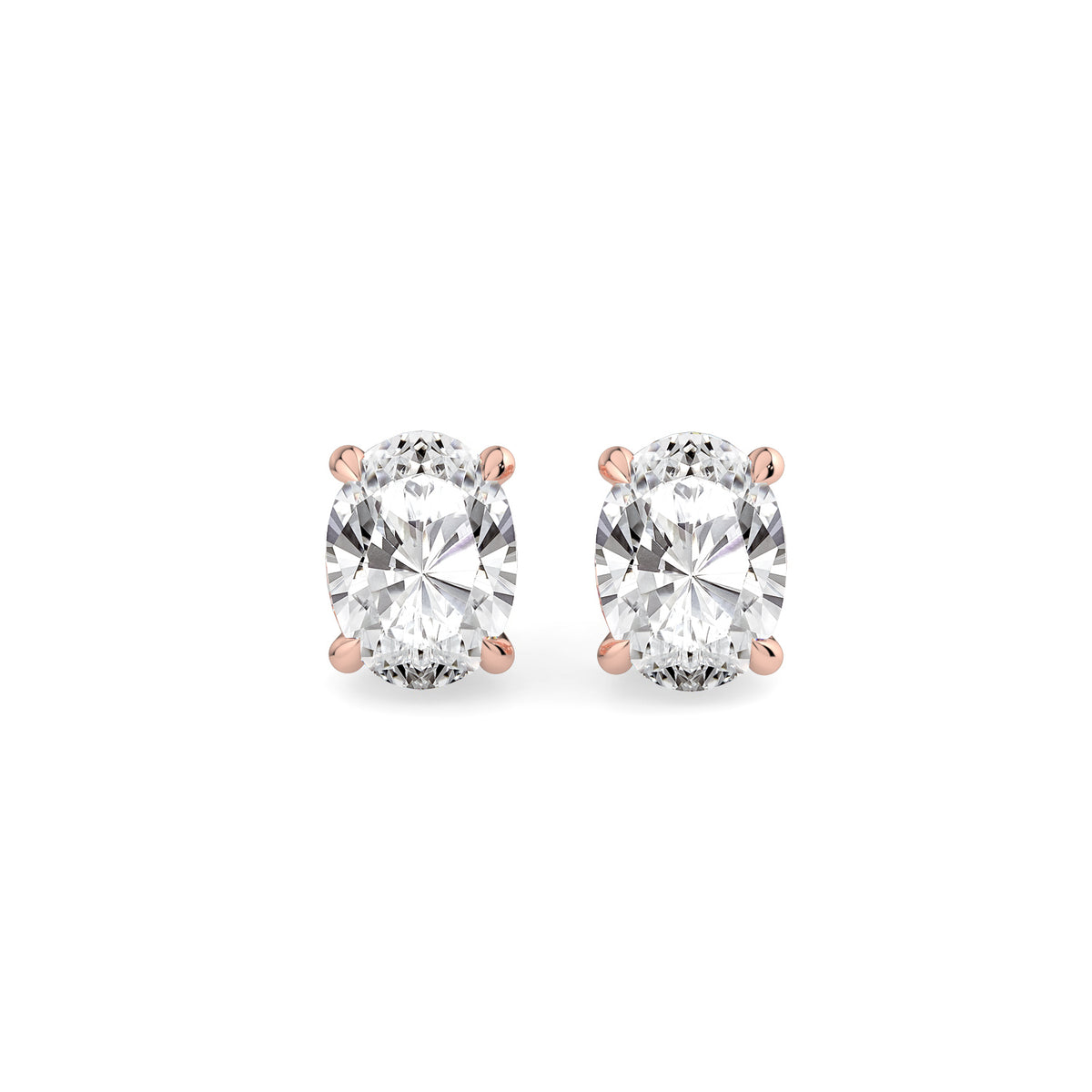 Oval Diamond Earrings