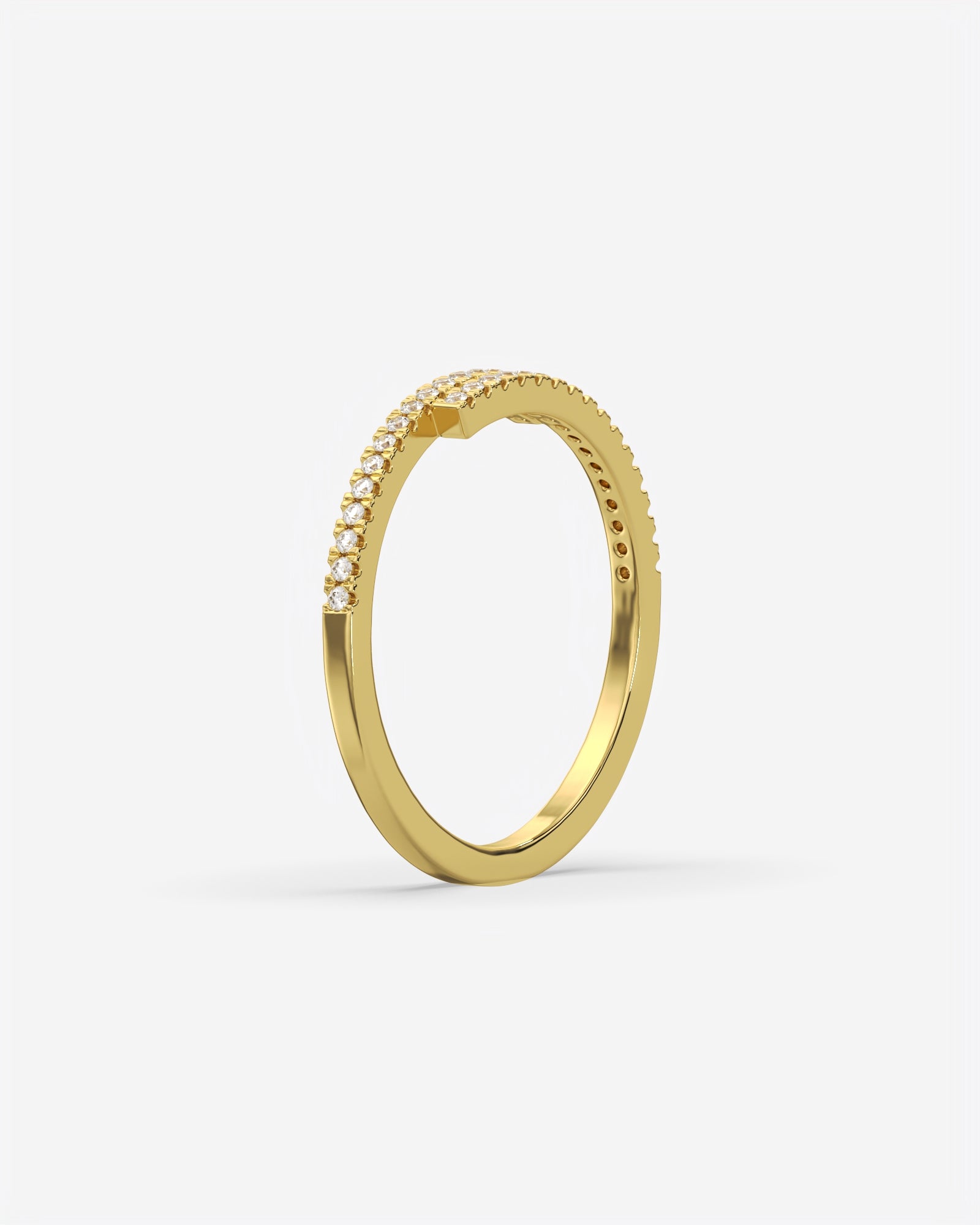 Cross Over Diamond 18K Yellow Gold