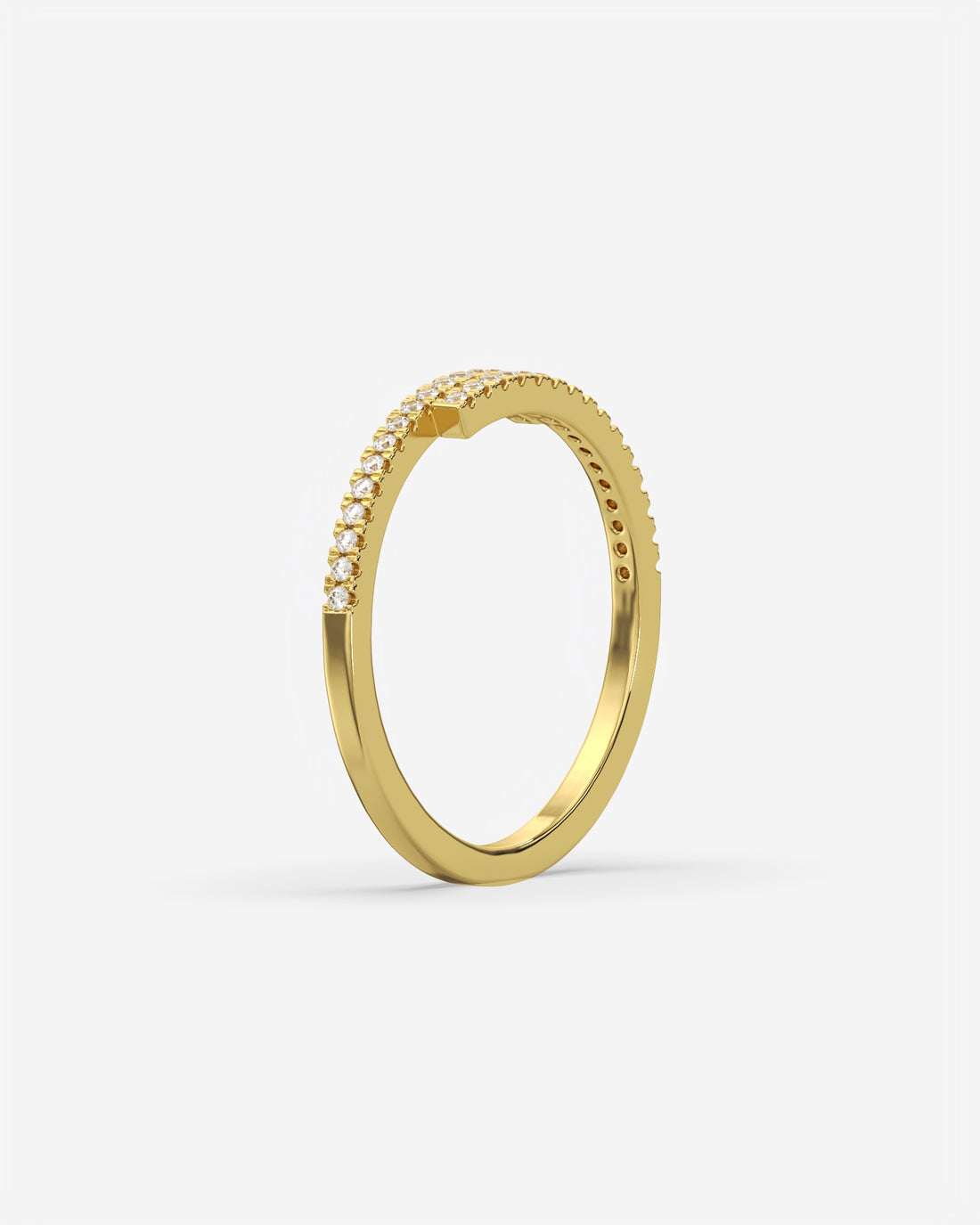 Cross Over Diamond 18K Yellow Gold