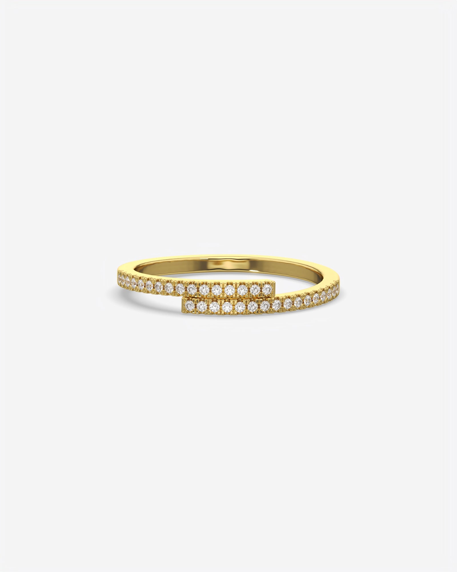 Cross Over Diamond 18K Yellow Gold