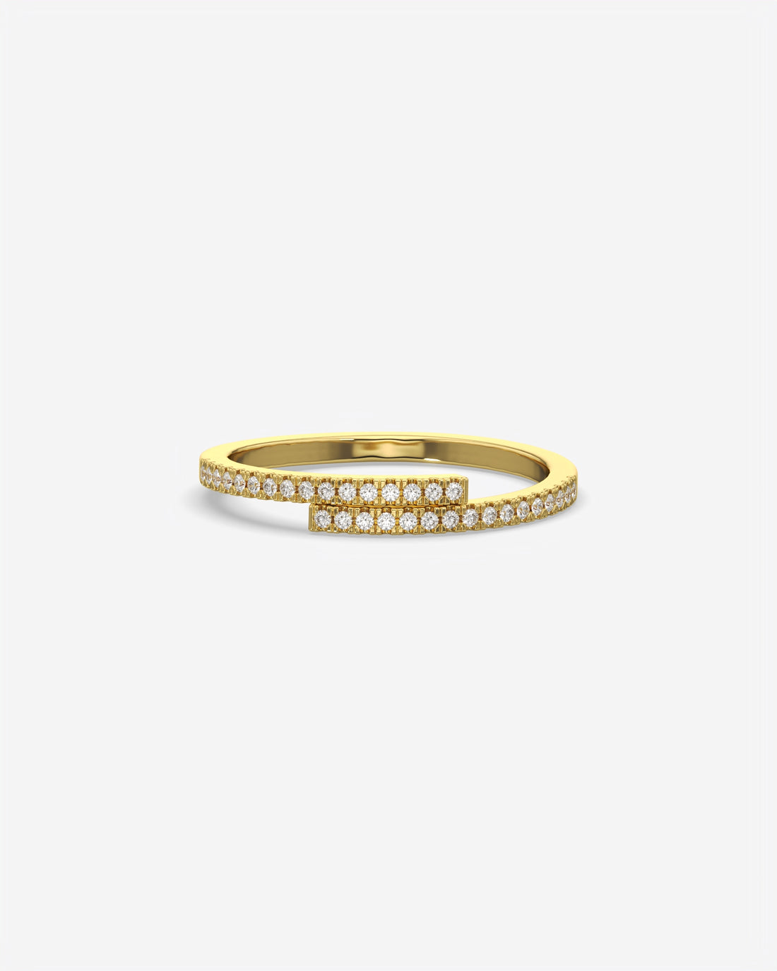 Cross Over Diamond 18K Yellow Gold