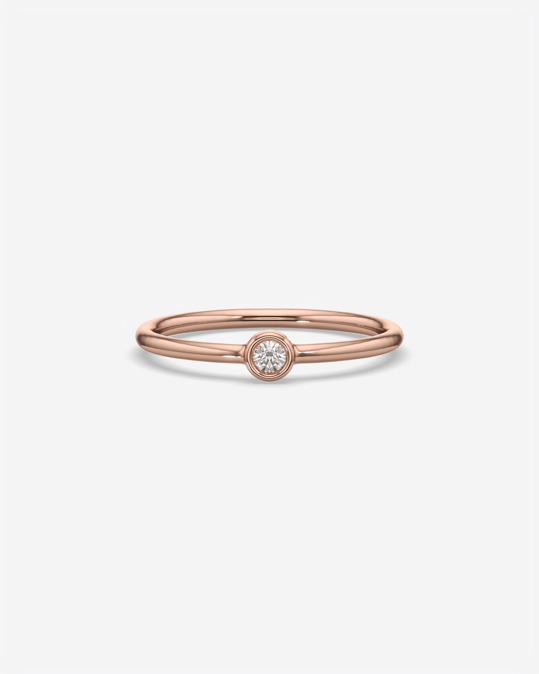 Round Solitaire Diamond Ring 18K Rose Gold
