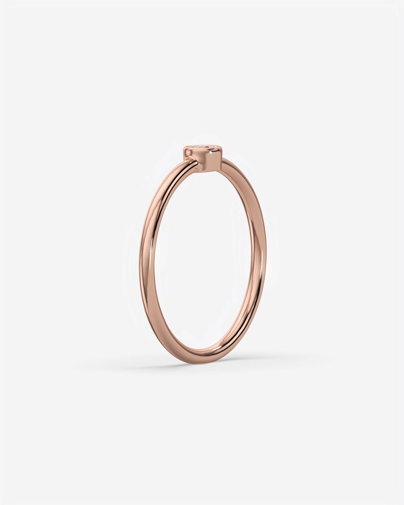 Round Solitaire Diamond Ring 18K Rose Gold
