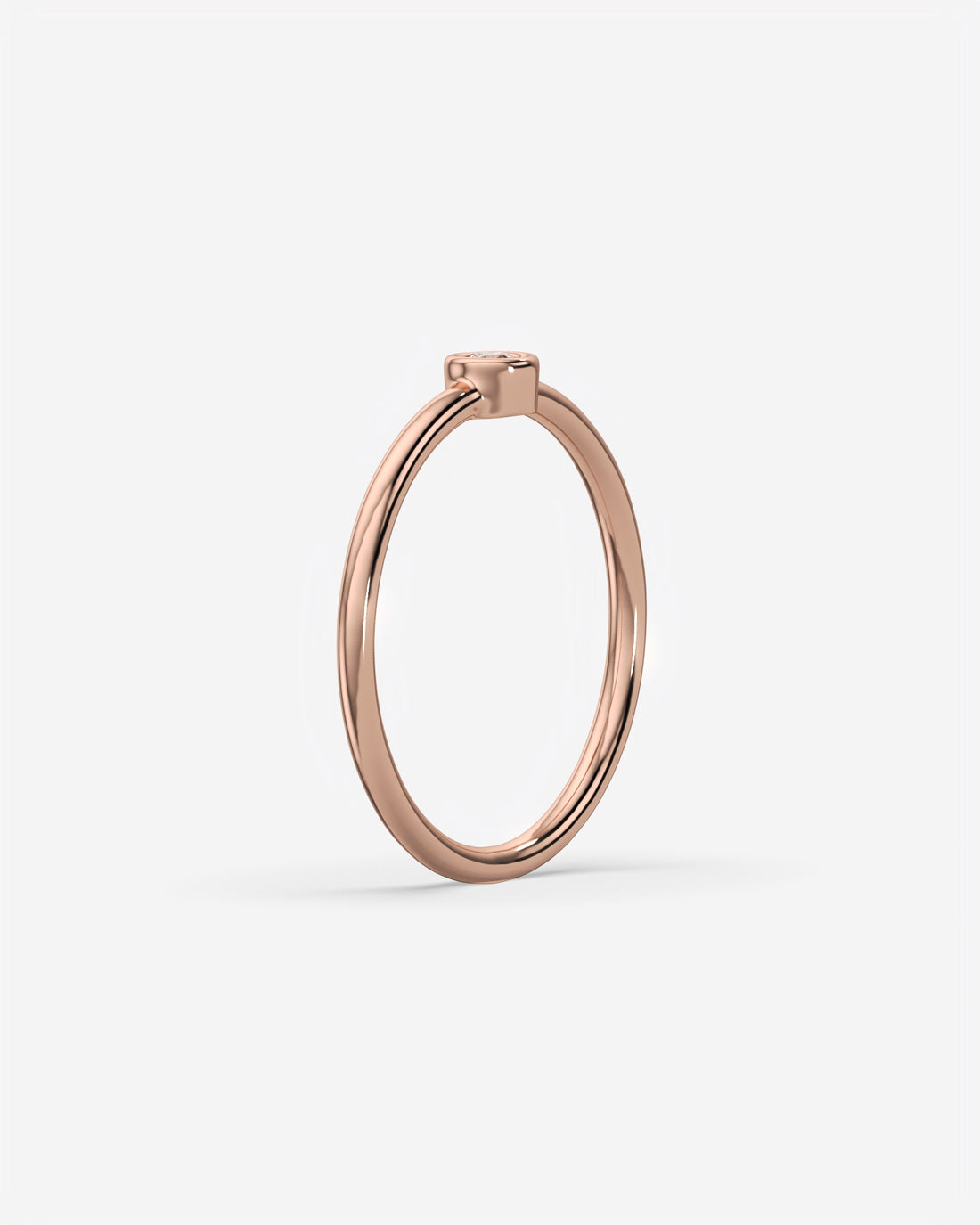 Round Solitaire Diamond Ring 18K Rose Gold