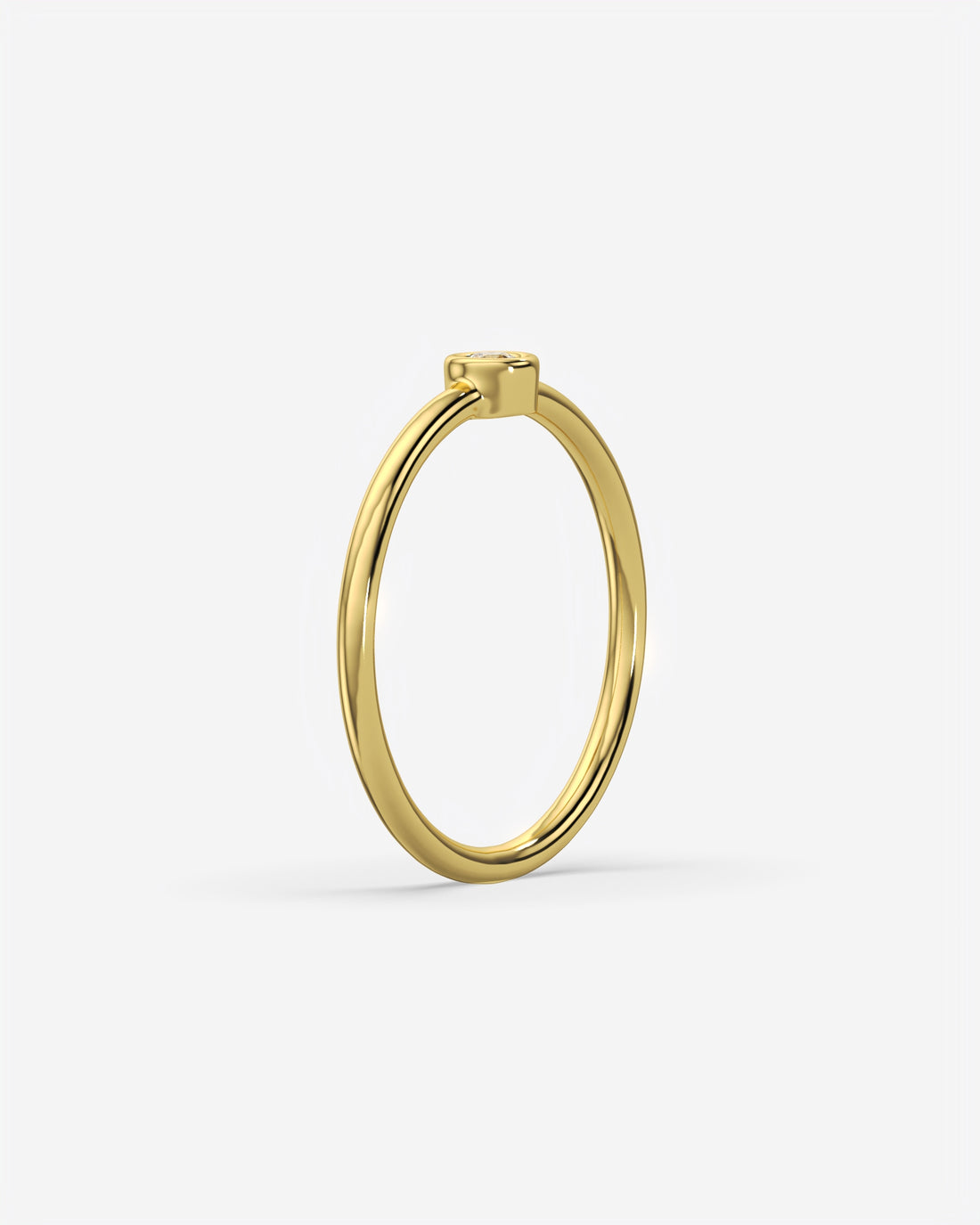 Round Solitaire Diamond Ring 18K Yellow Gold