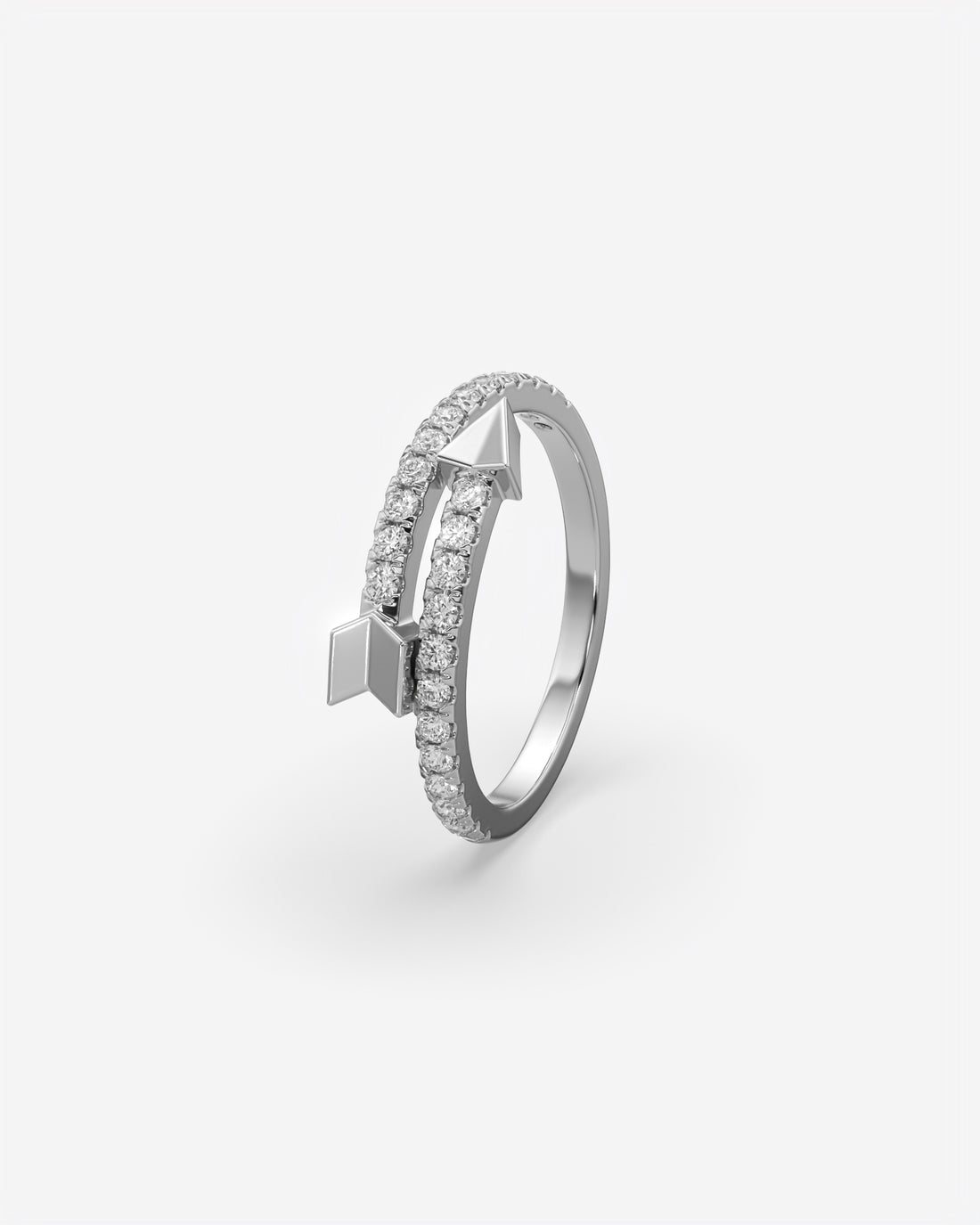 Diamond Arrow Ring 18K White Gold