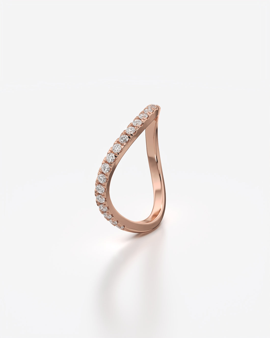 Diamond Sleek Wave Ring 18K Yellow Gold