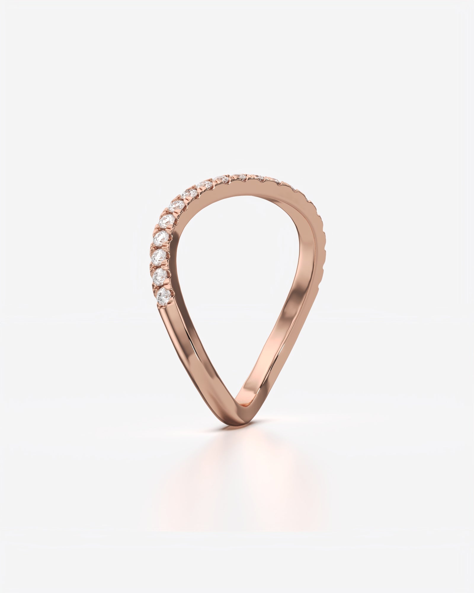 Diamond Sleek Wave Ring 18K Yellow Gold