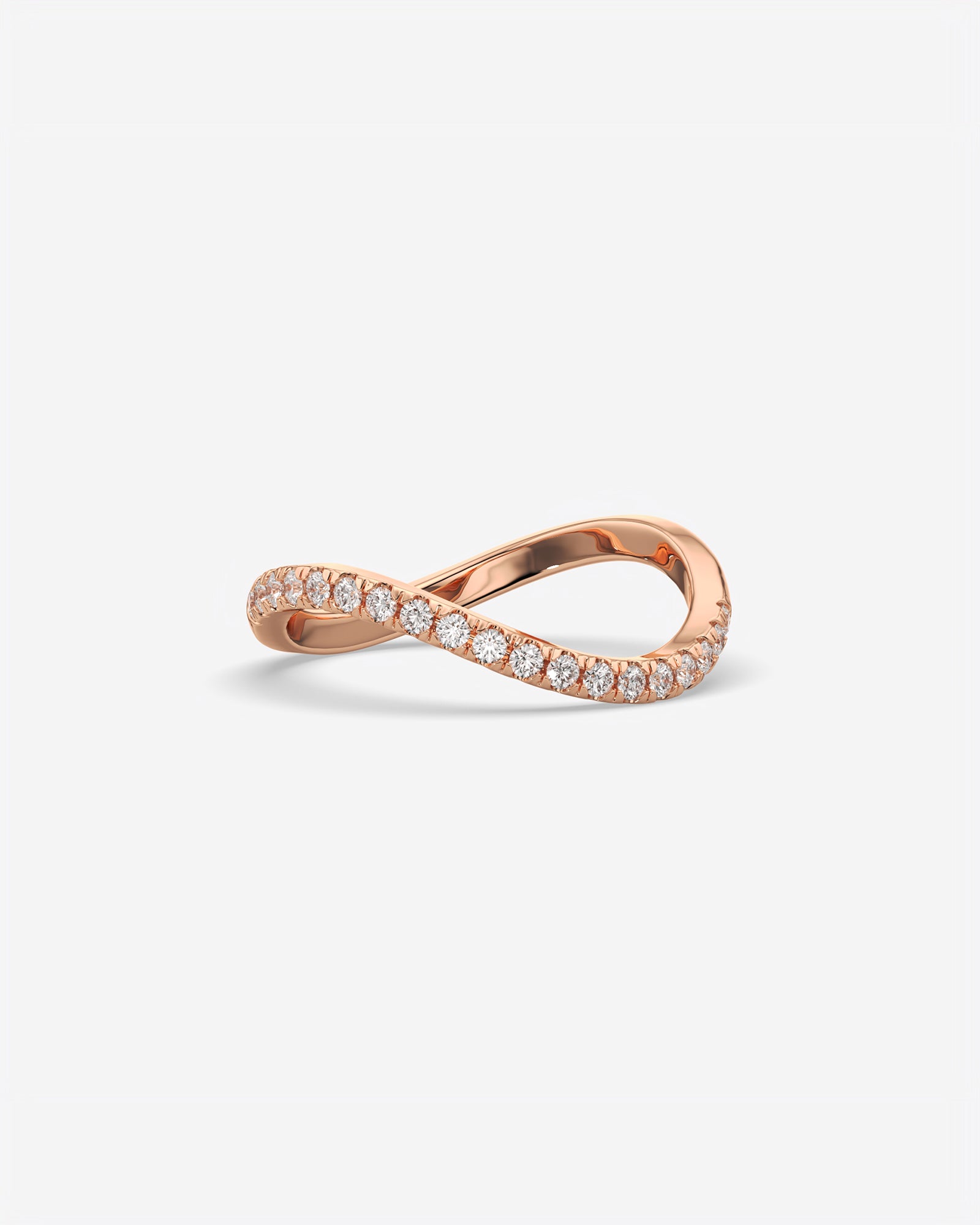 Diamond Sleek Wave Ring 18K Yellow Gold