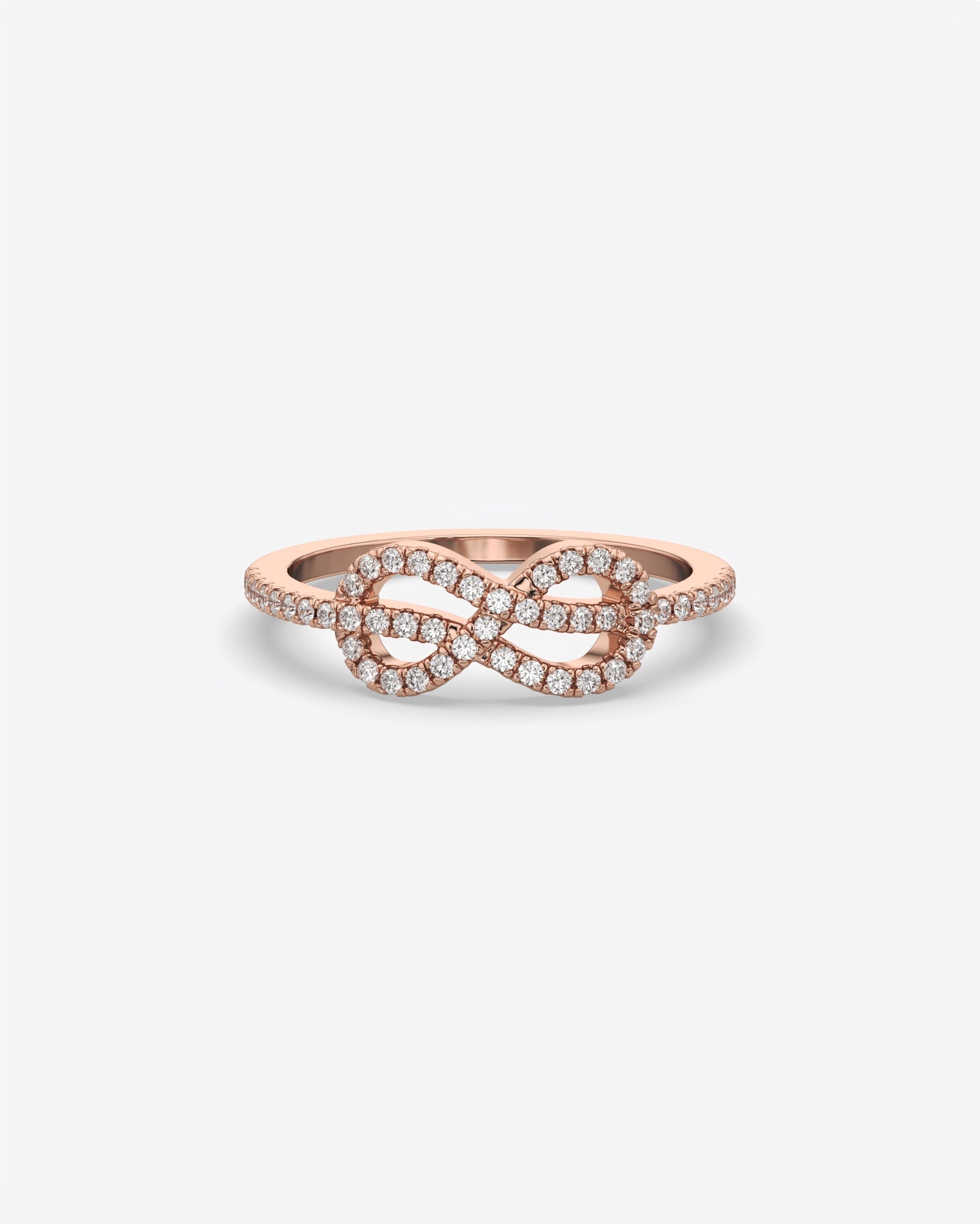 Infinity Knot Diamond Ring 14K Rose Gold