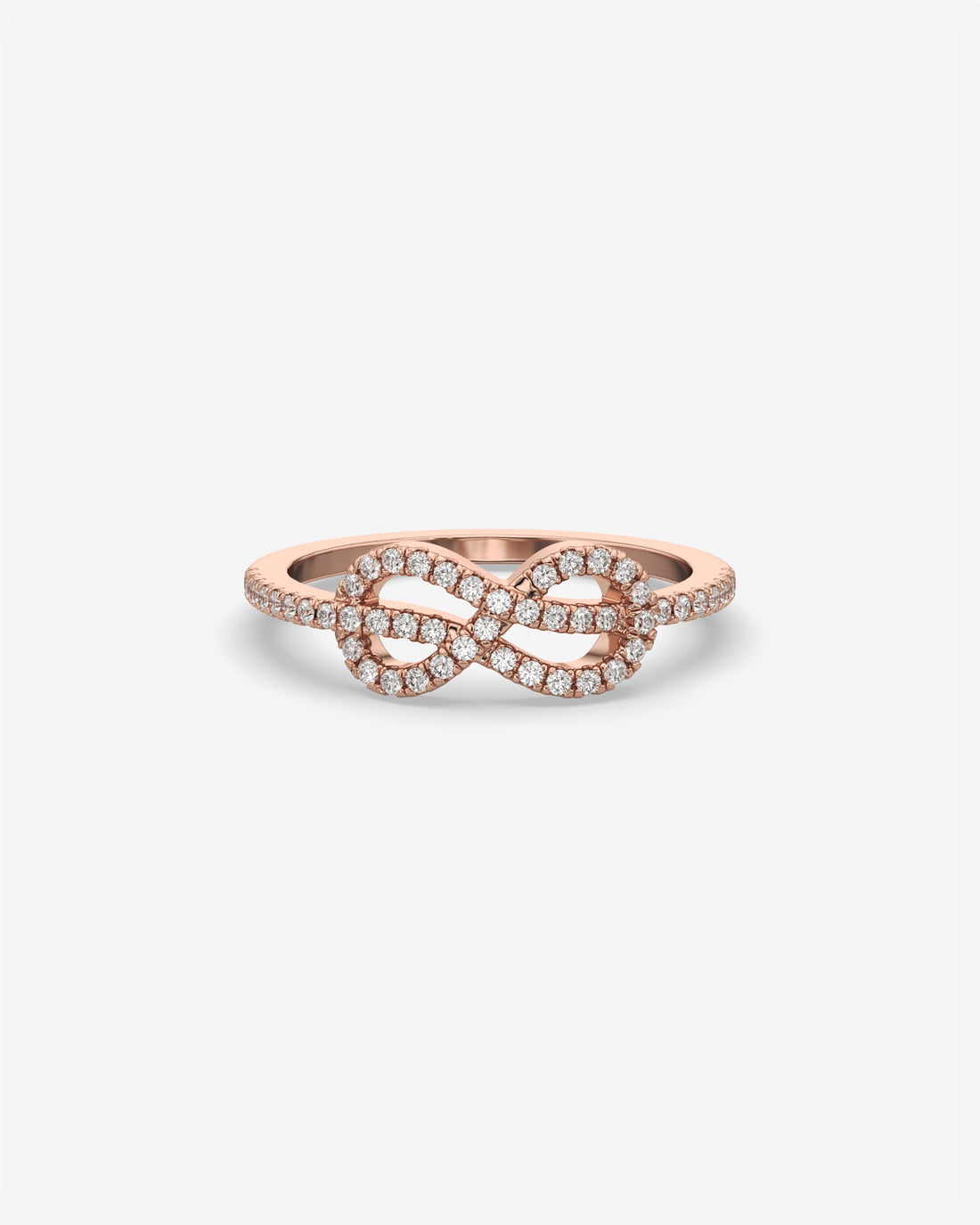 Infinity Knot Diamond Ring 14K Rose Gold