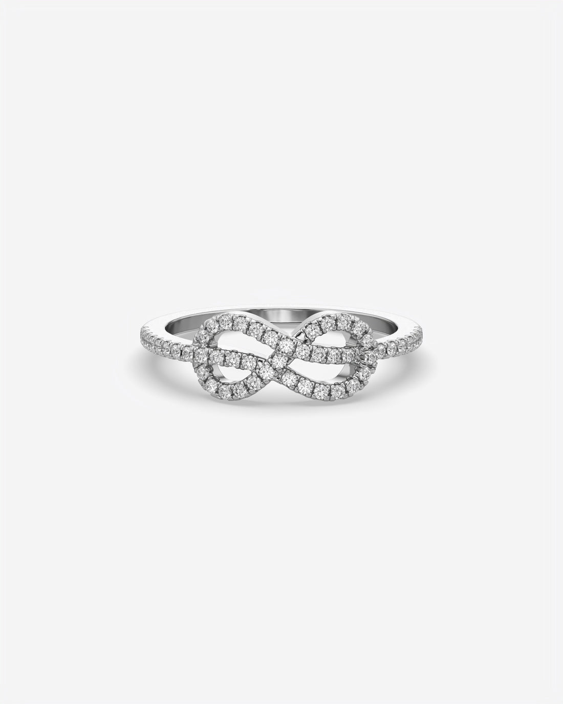 Infinity Knot Diamond Ring 18K White Gold