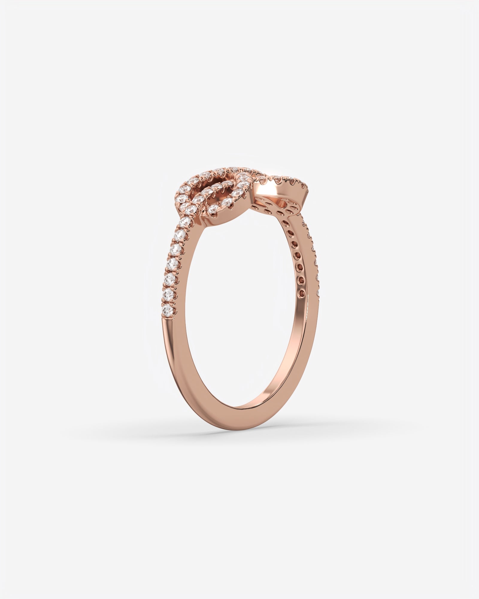 Infinity Knot Diamond Ring 14K Rose Gold