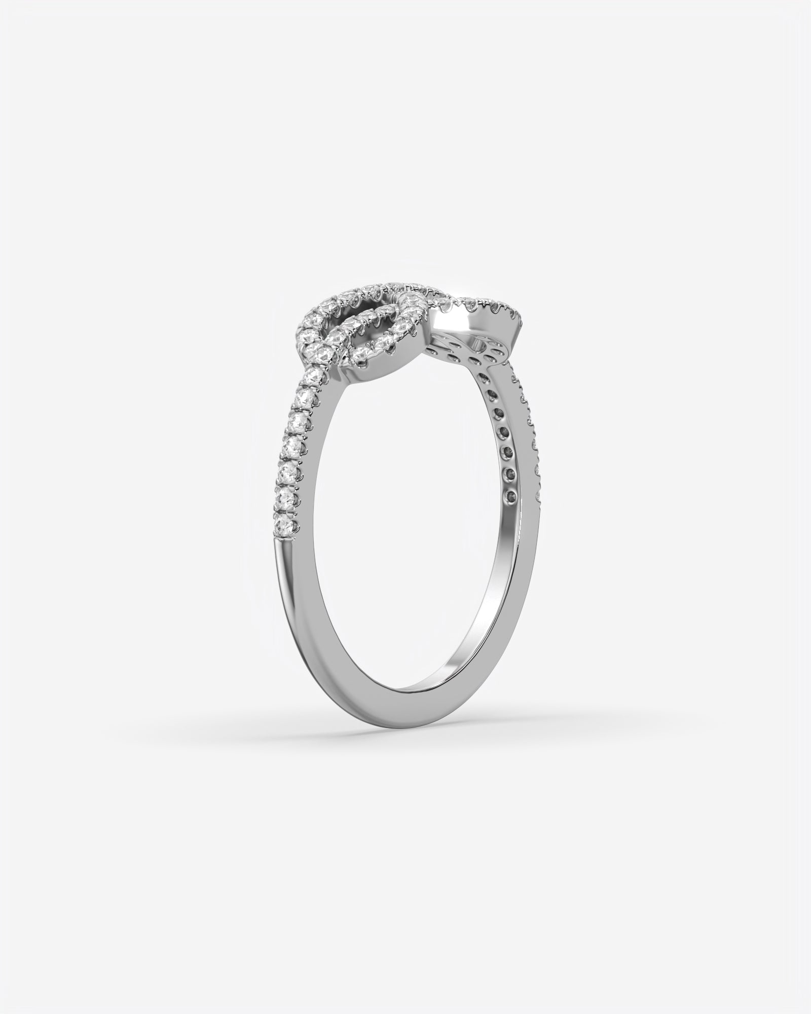 Infinity Knot Diamond Ring 18K White Gold