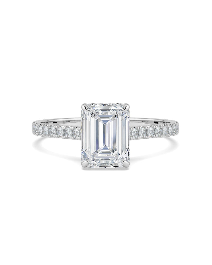 Hidden Halo Emerald-Cut Engagement Ring