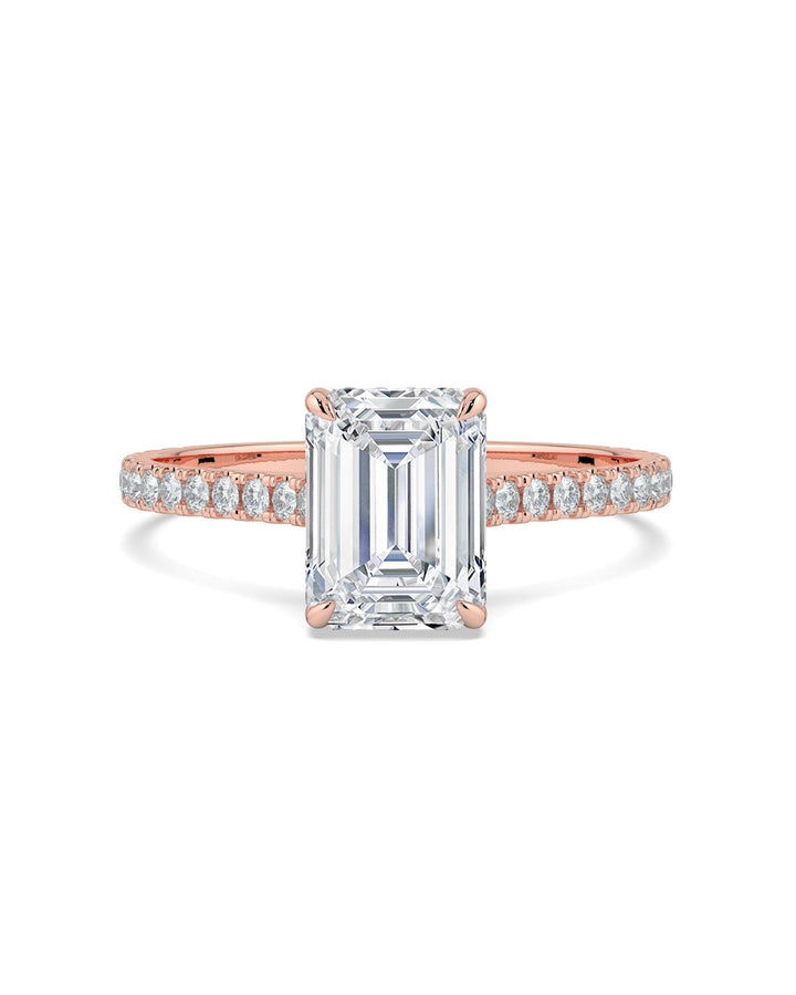 Hidden Halo Emerald-Cut Engagement Ring