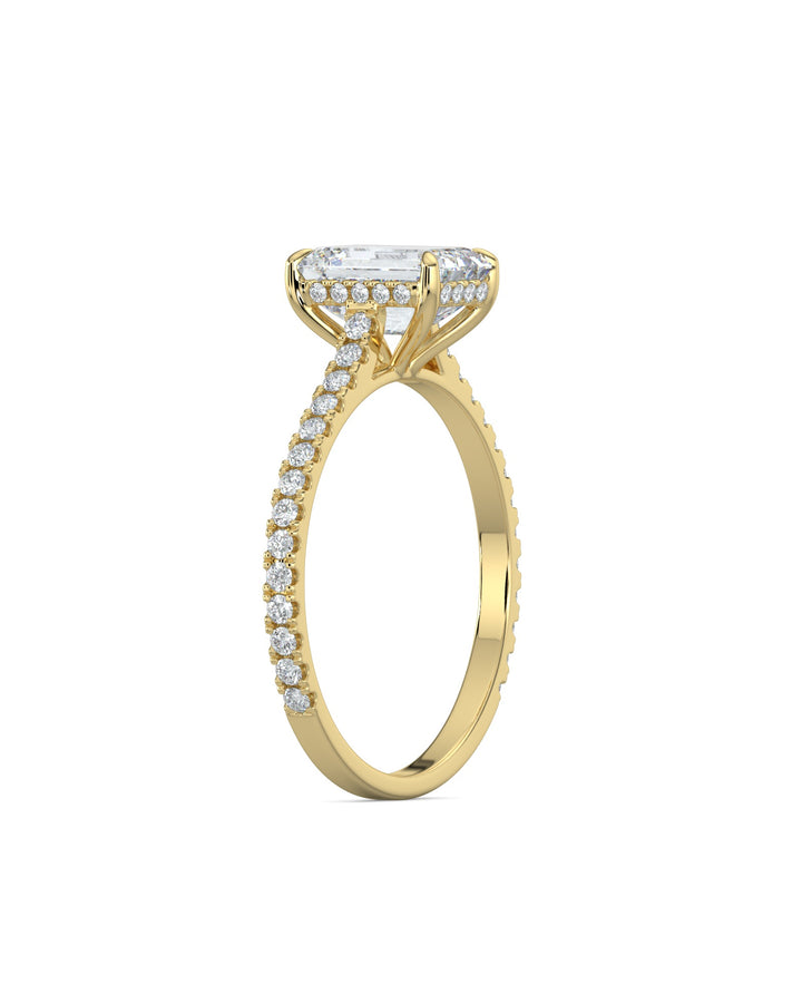 Hidden Halo Emerald-Cut Engagement Ring