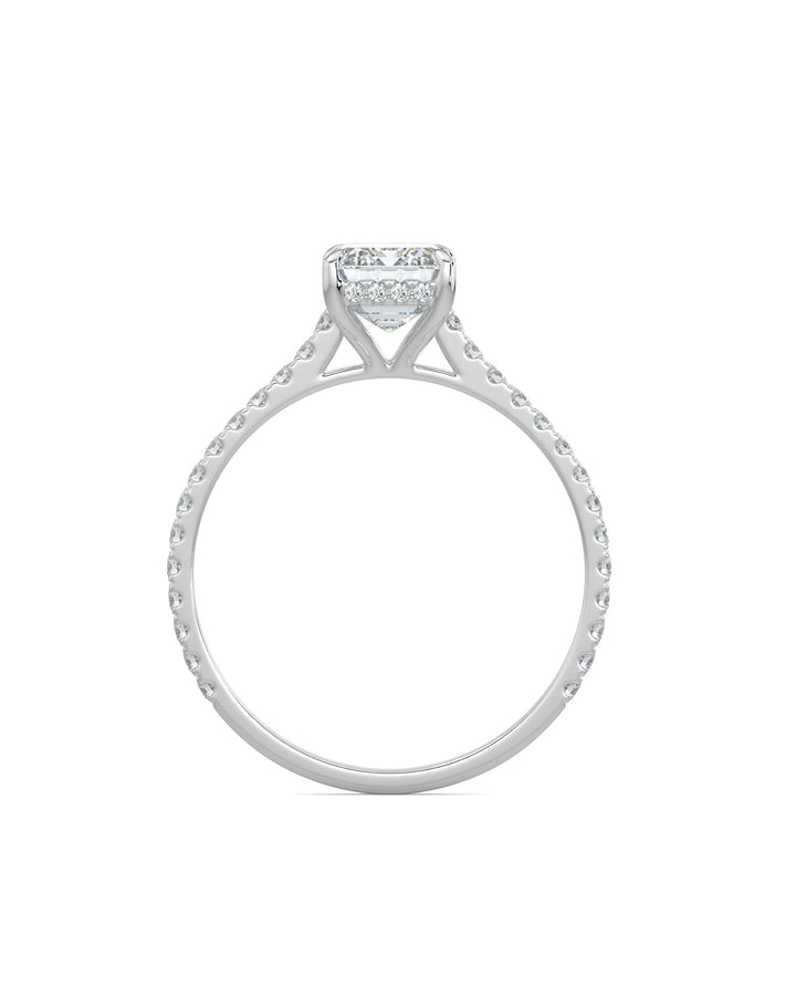 Hidden Halo Emerald-Cut Engagement Ring