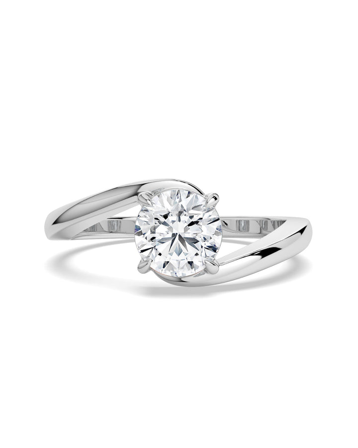 Bypass Round Engagement Ring