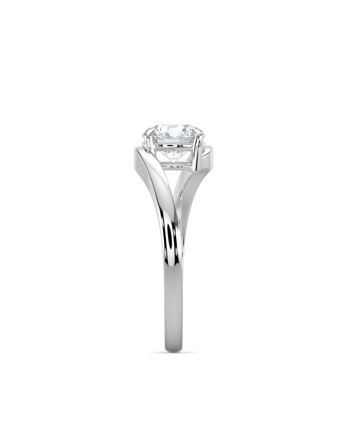 Bypass Round Engagement Ring